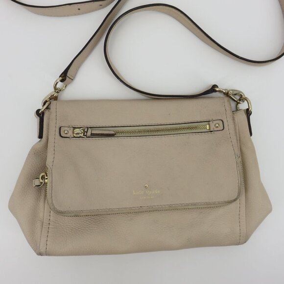 Kate Spade Cobble Hill Small Toddy Crossbody Handbag Purse Beige Pebbled Leather - Picture 2 of 16